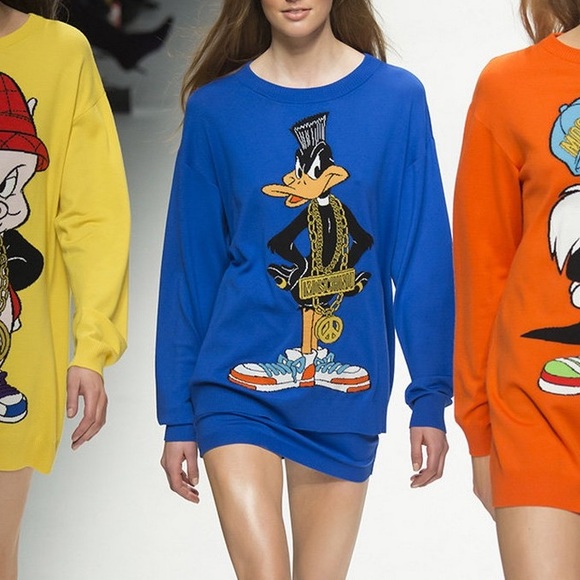 Moschino Dresses & Skirts - Moschino looney tunes Daffy Duck blue wool dress
